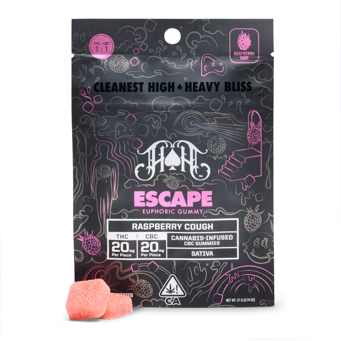 GUMMIES 5PK [100MG] 1:1 THC:CBC ESCAPE BLISS RASPBERRY COUGH product image