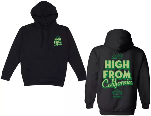 HIGH FROM CALI SWEATSHIRT HOODIE BLACK [L]
