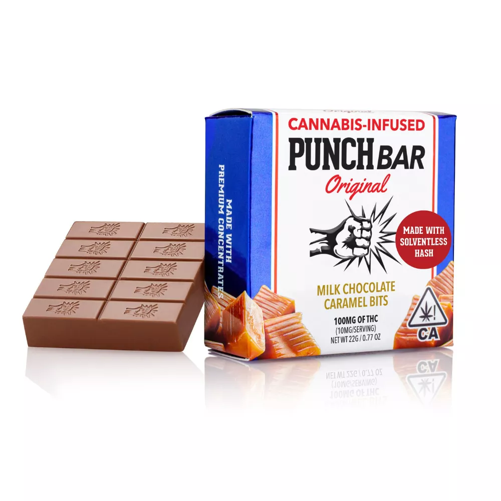 MILK CHOCOLATE CARAMEL BITS SOLVENTLESS BAR 100MG - 100 MG