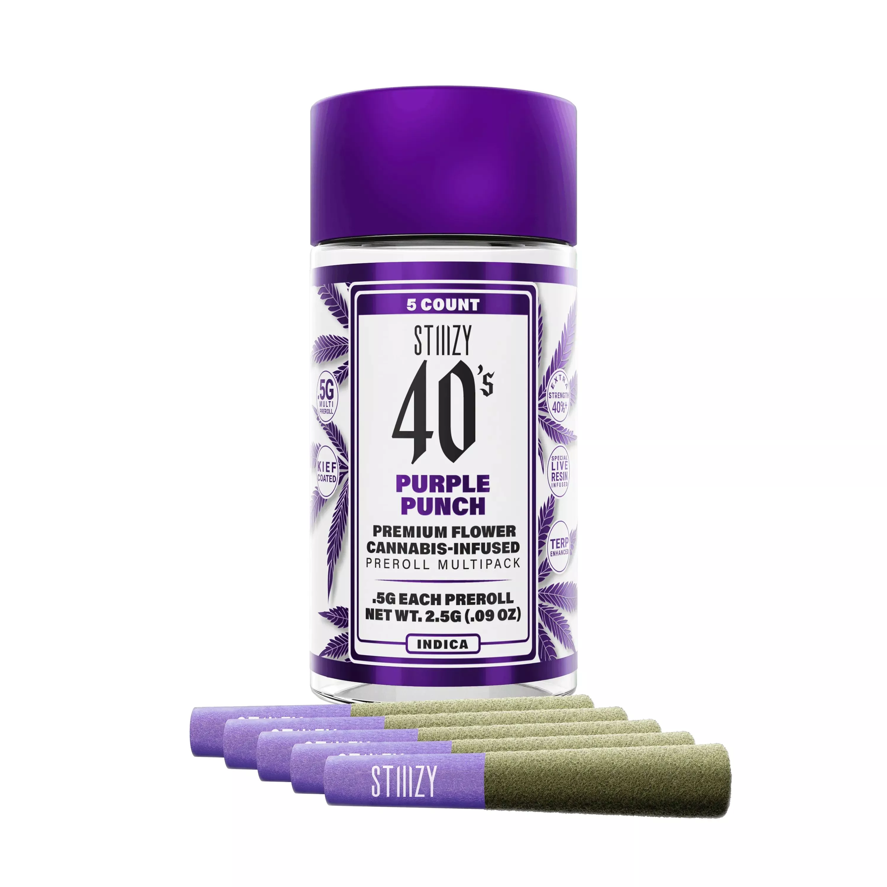 INFUSED 40'S PREROLL 5PK [2.5G] PURPLE PUNCH product image