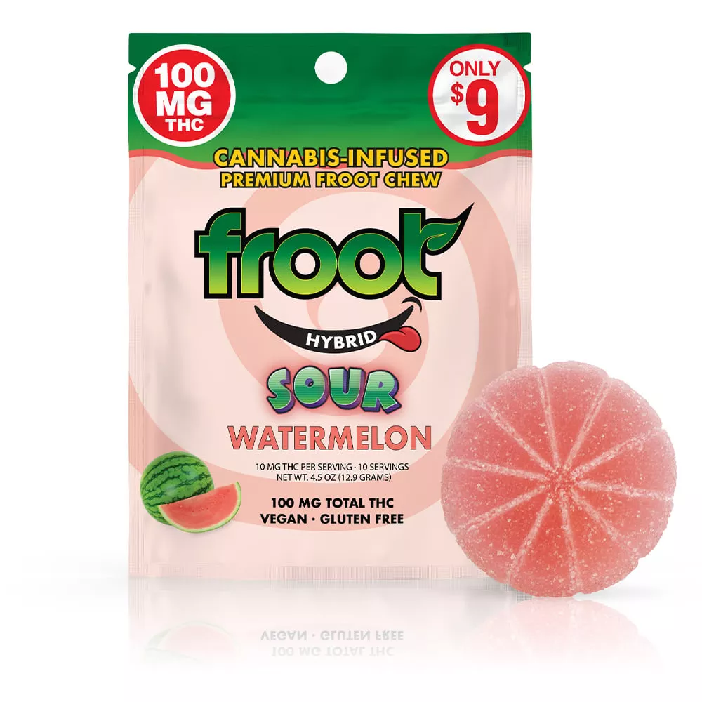 SOUR WATERMELON CUT TO DOSE GUMMY - 100 mg