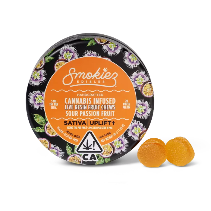 LIVE RESIN FRUIT CHEWS 20PK [100MG] SOUR PASSION FRUIT