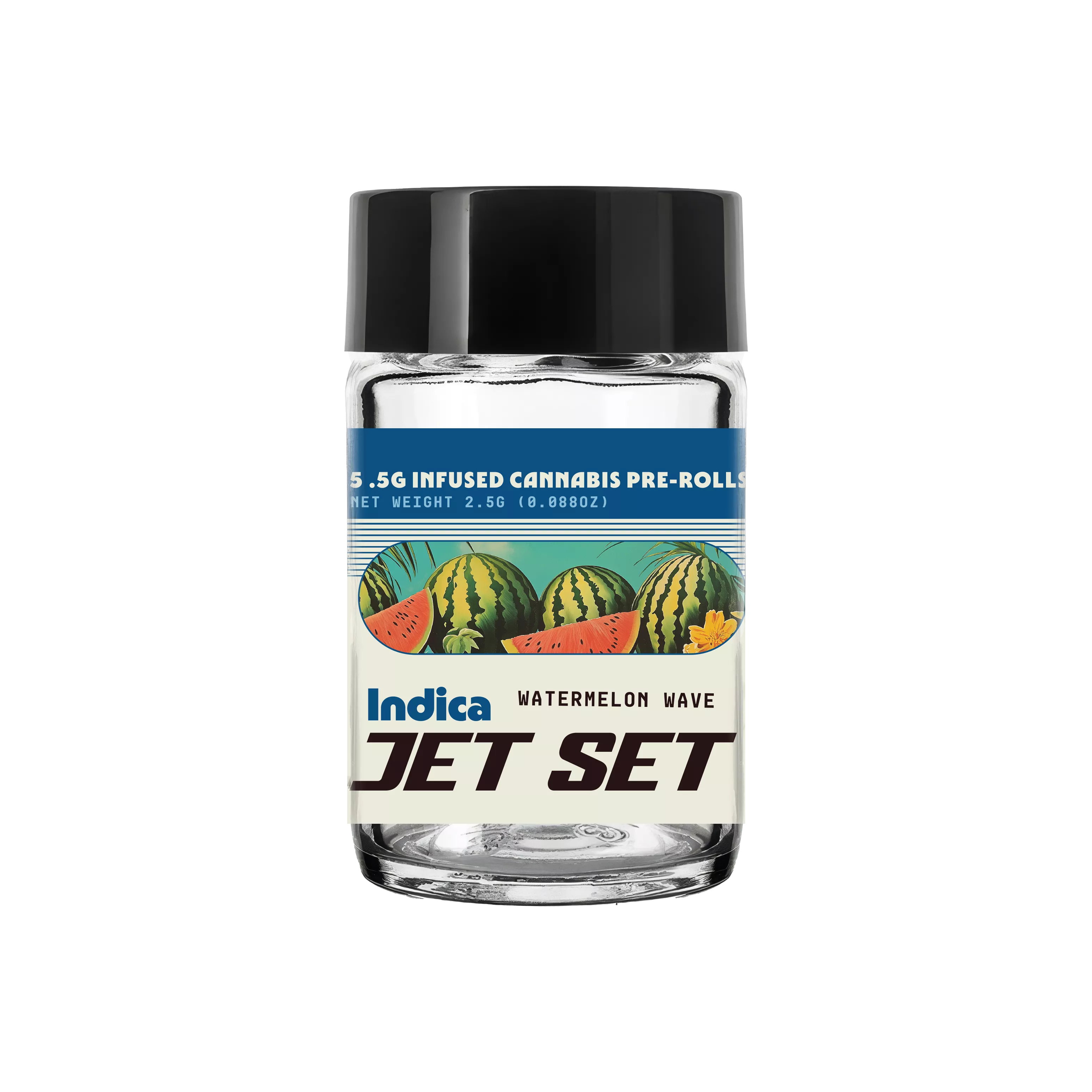 INFUSED KIEF COATED PREROLL 5PK [2.5G] WATERMELON WAVE - 2.5 G - 5 PACK