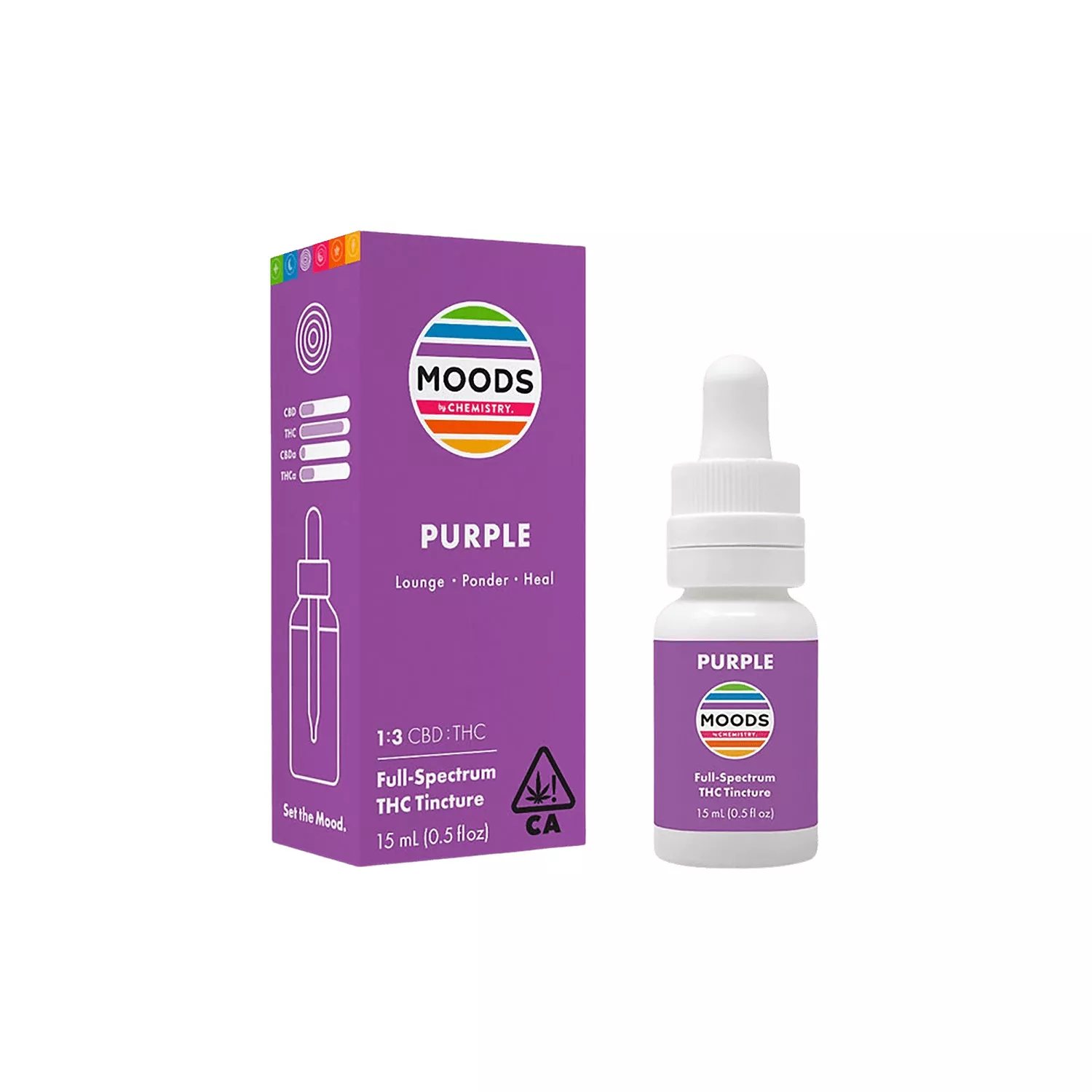 MOODS FULL SPECTRUM TINCTURE 15ML [200MG] 3:1 THC:CBD + CBG RELIEF PURPLE product image
