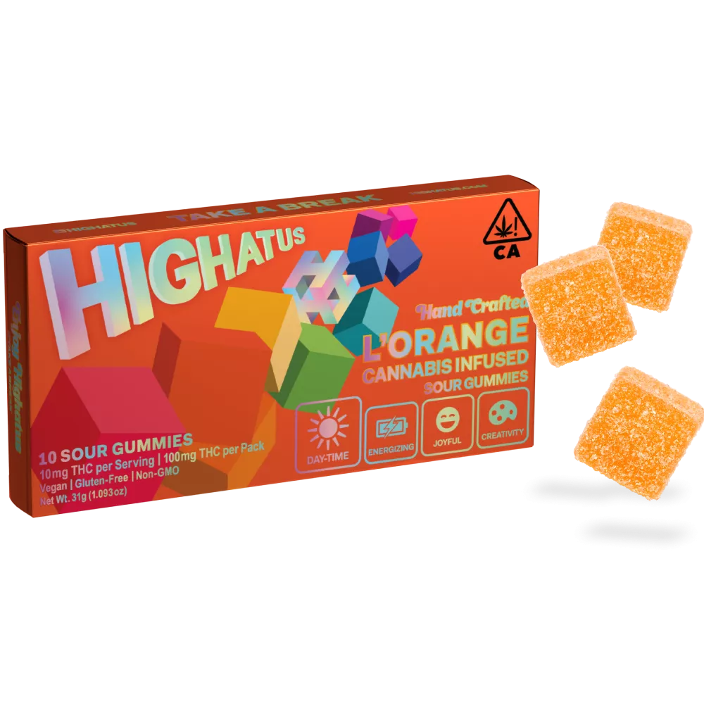 HIGHATUS - SOUR L'ORANGE GUMMIES 100MG