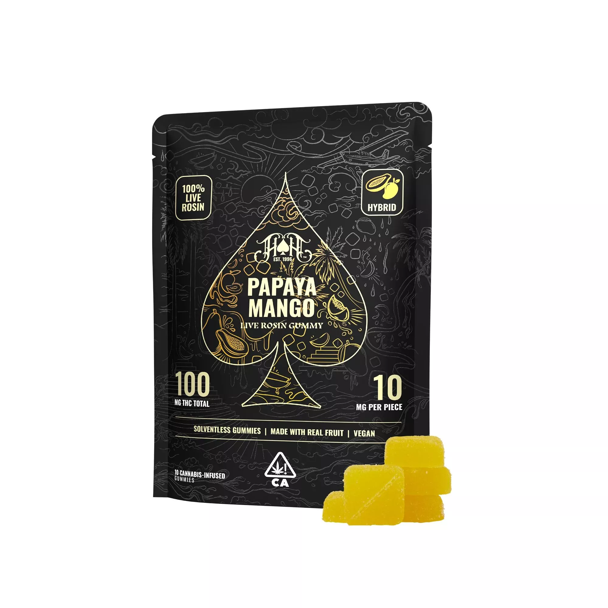 LIVE ROSIN GUMMIES 10PK [100MG] PAPAYA MANGO product image