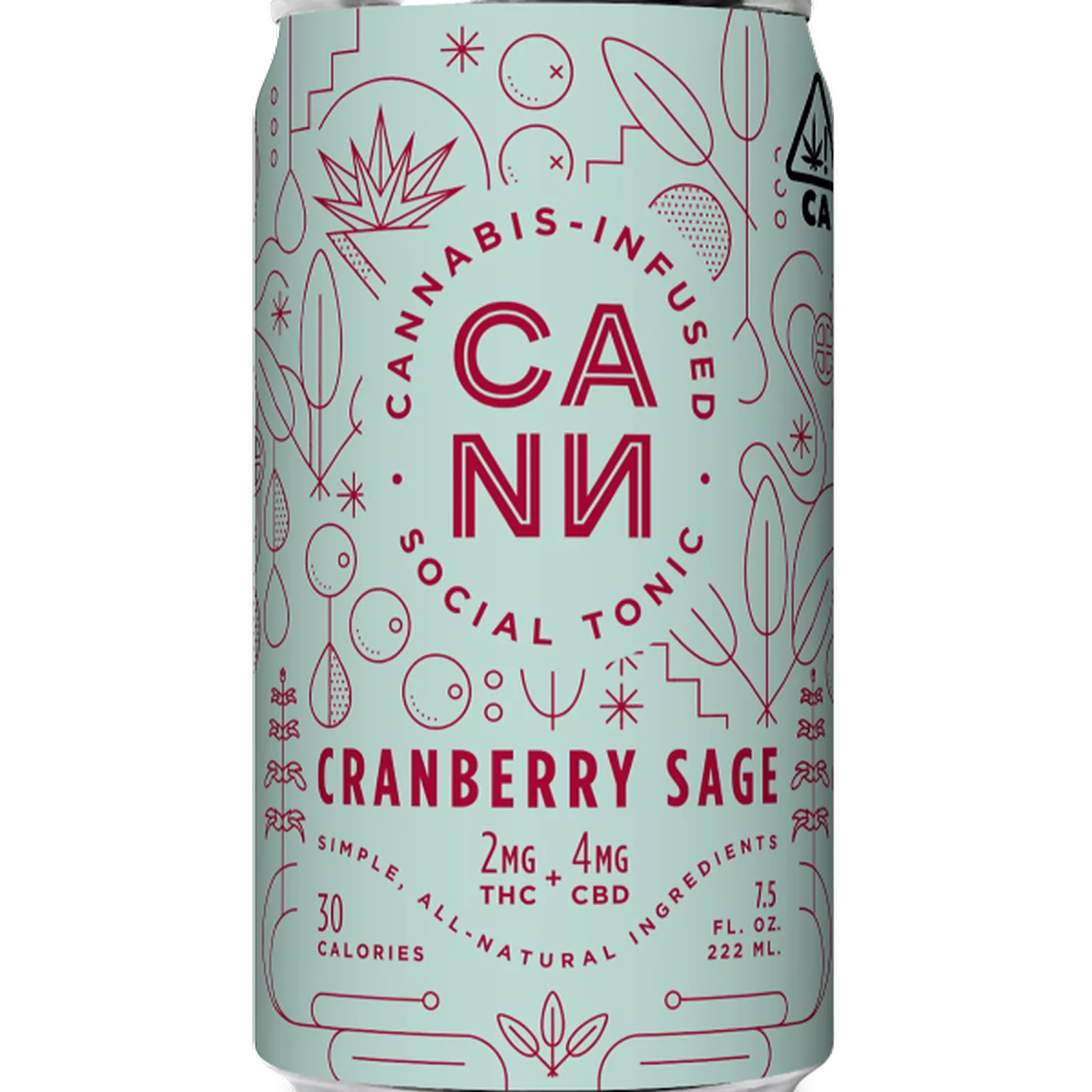 SOCIAL TONIC 8FLOZ 6PK [12MG] 2:4 THC:CBD CRANBERRY SAGE product image