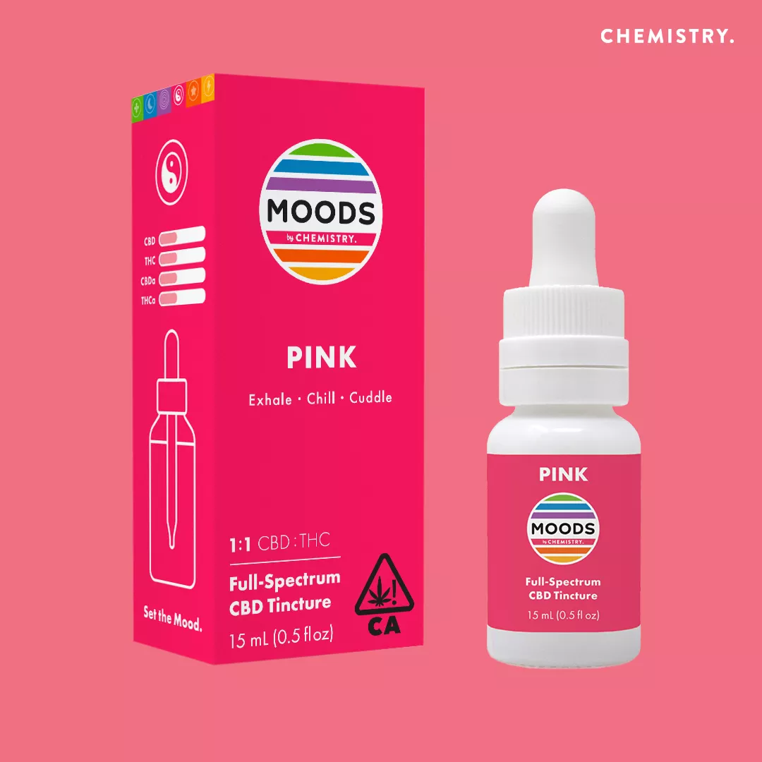 MOODS FULL SPECTRUM TINCTURE 15ML [150MG] 1:1 THC:CBD BALANCE PINK product image