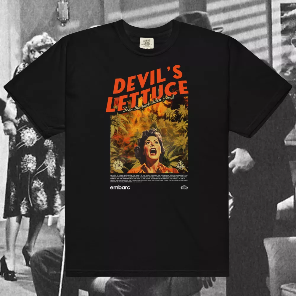 DEVIL'S LETTUCE FORBIDDEN FROND SHORT SLEEVE TEE [L] BLACK