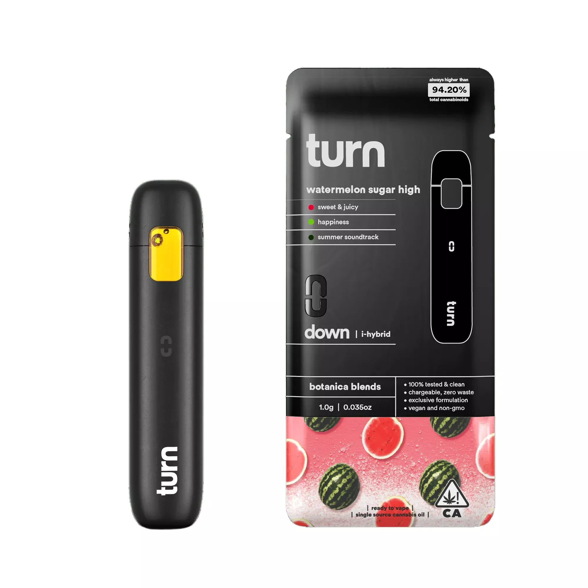 TURN DOWN BOTANICAL BLENDS READY TO USE VAPORIZER [1G] WATERMELON SUGAR HIGH product image