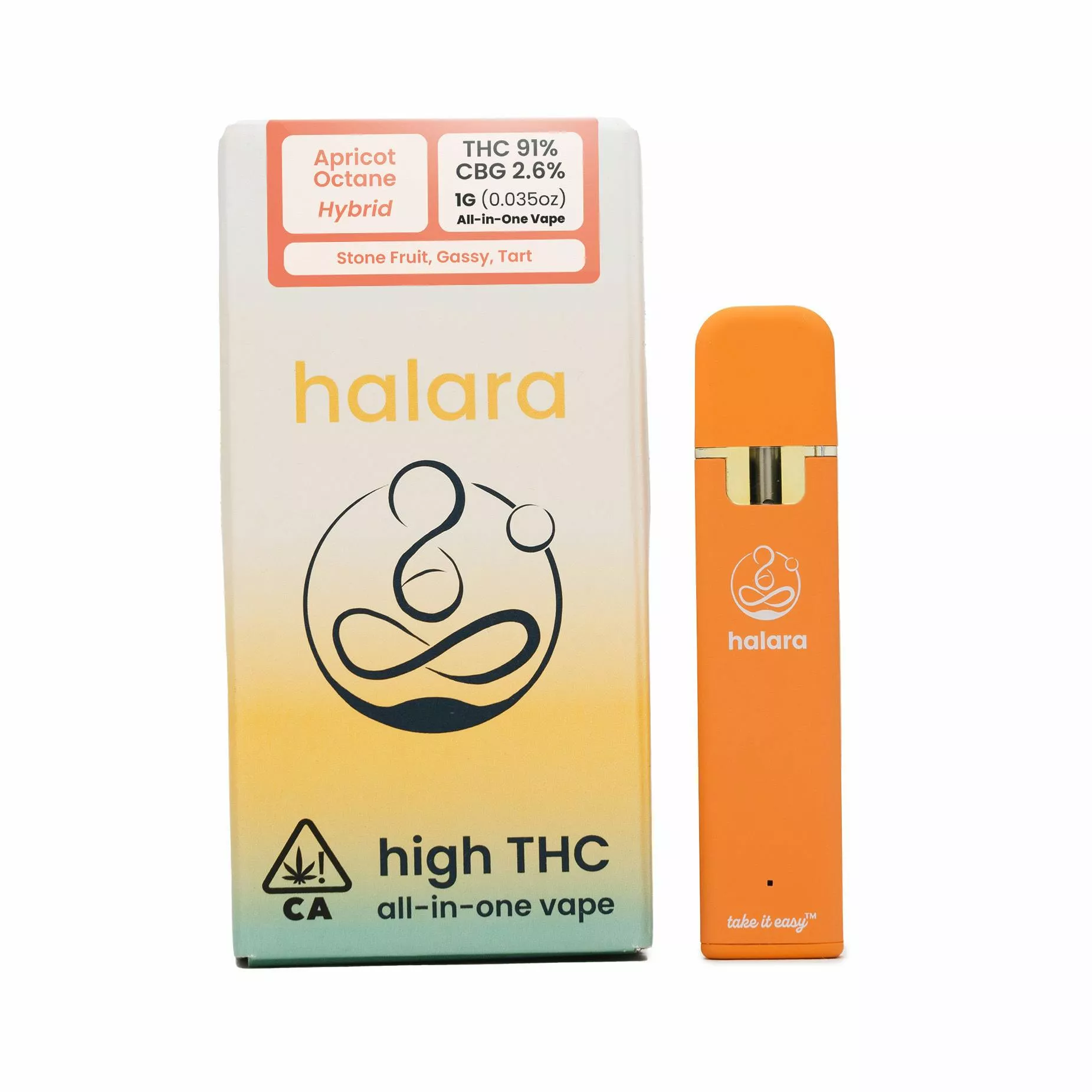 HIGH THC READY TO USE VAPORIZER [1G] APRICOT OCTANE product image