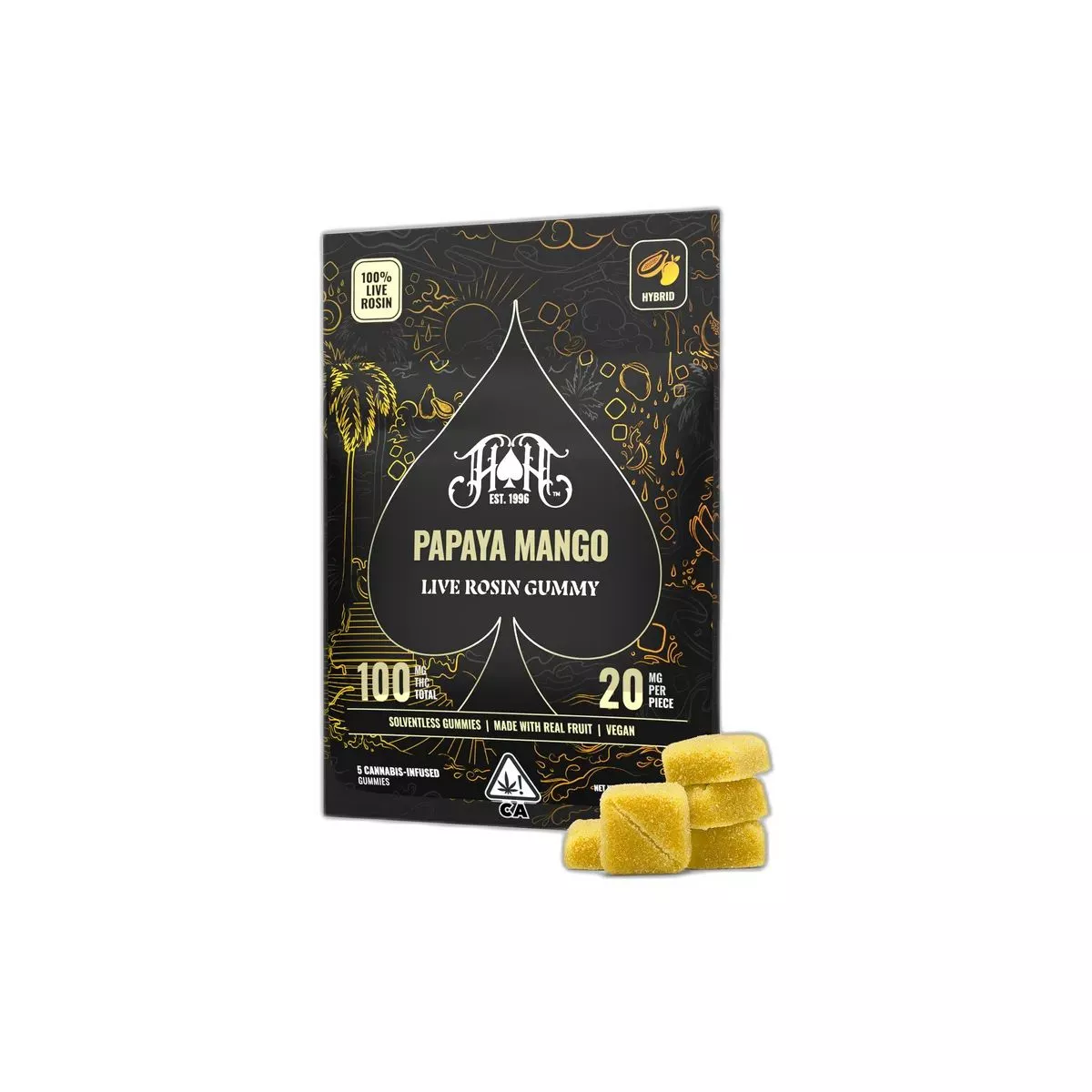 LIVE ROSIN GUMMY 5PK [100MG] PAPAYA MANGO - 100 MG product image