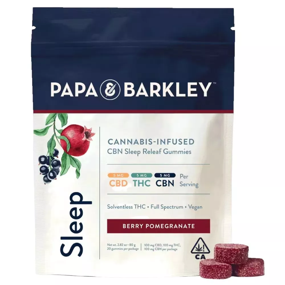 SLEEP RELEAF GUMMIES 10PK [100MG] 1:1:1 CBD:THC:CBN BERRY POMEGRANATE - 100 MG - 20 PACK product image