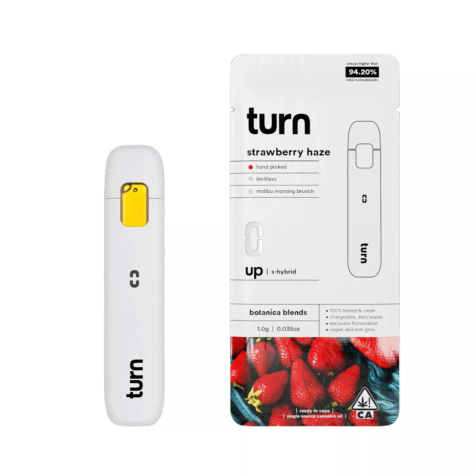 TURN UP BOTANICAL BLENDS READY TO USE VAPORIZER [1G] STRAWBERRY HAZE product image