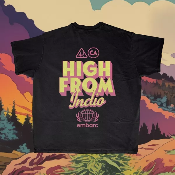HIGH FROM INDIO PREMIUM T-SHIRT SHORT SLEEVE VINTAGE BLACK [L]