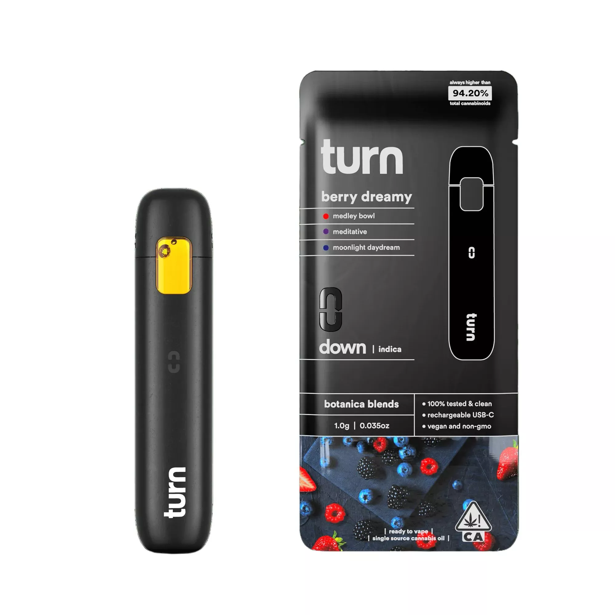 TURN DOWN BOTANICAL BLENDS READY TO USE VAPORIZER [1G] BERRY DREAMY product image