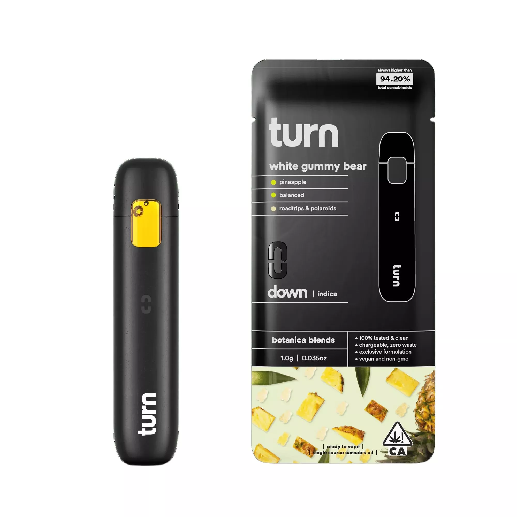 TURN DOWN BOTANICAL BLENDS READY TO USE VAPORIZER [1G] WHITE GUMMY BEAR product image