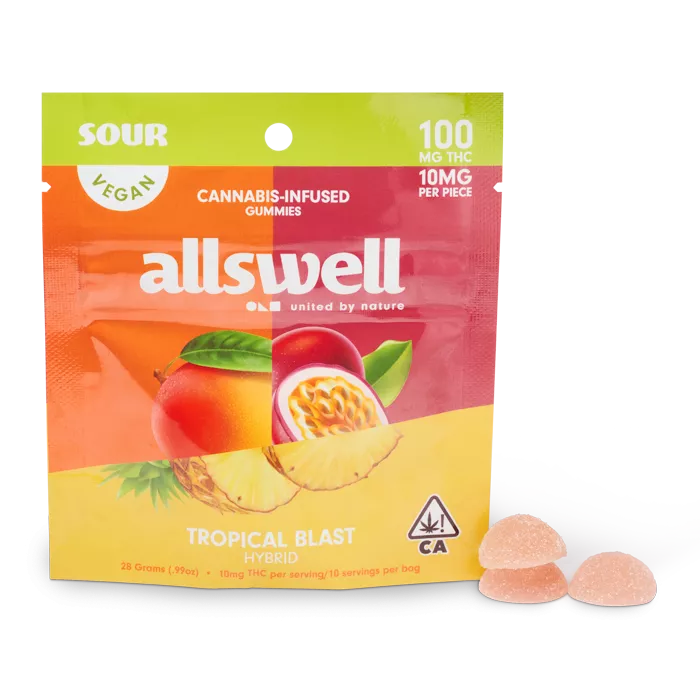GUMMIES 10PK [100MG] SOUR TROPICAL BLAST
