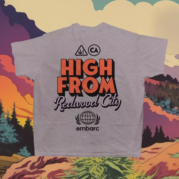 HIGH FROM REDWOOD CITY PREMIUM T-SHIRT SHORT SLEEVE PEBBLE [XL]