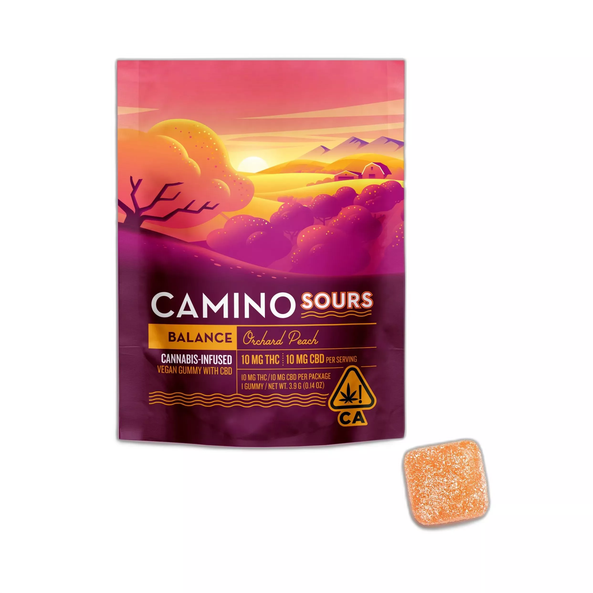 SOURS GUMMIES 10PK BALANCE [100MG] 1:1 THC:CBD ORCHARD PEACH product image
