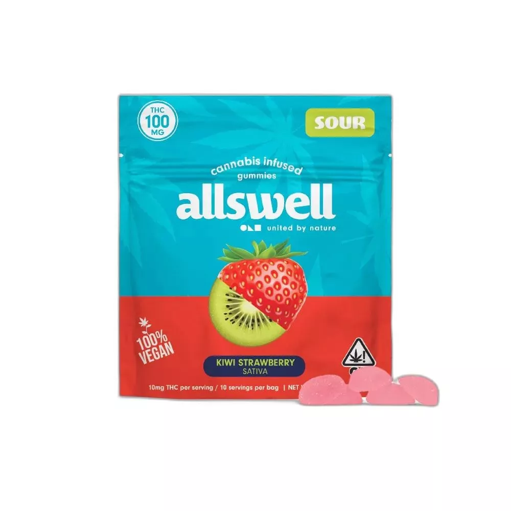 GUMMIES 10PK [100MG] SOUR KIWI STRAWBERRY GUMMIES
