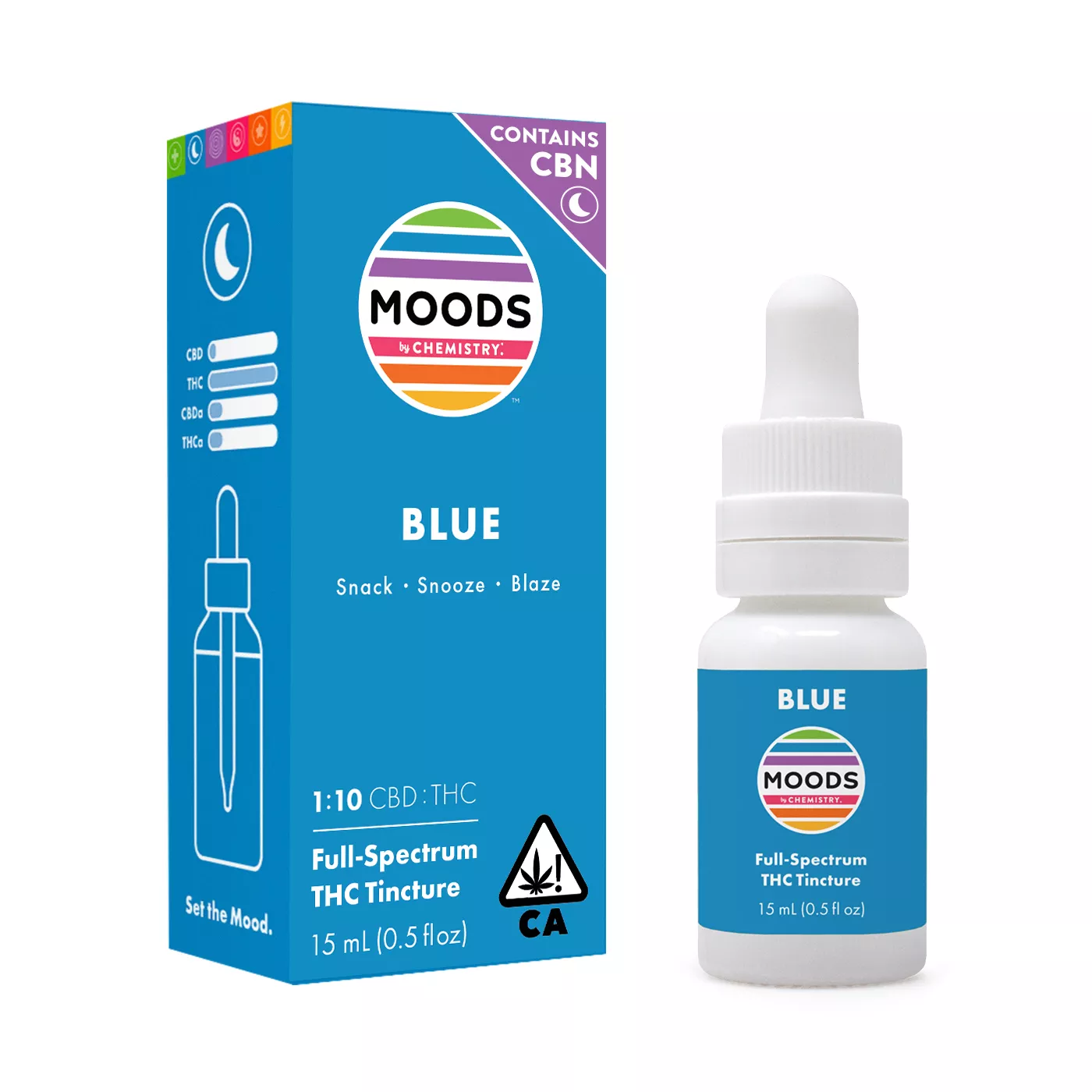 MOODS FULL SPECTRUM TINCTURE 15ML [200MG] 10:1 THC:CBD + CBN SNOOZE BLUE product image