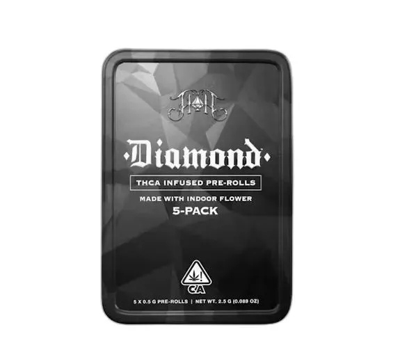 DIAMOND INFUSED PREROLL 5PK [2.5G] ORANGE PUSH POP