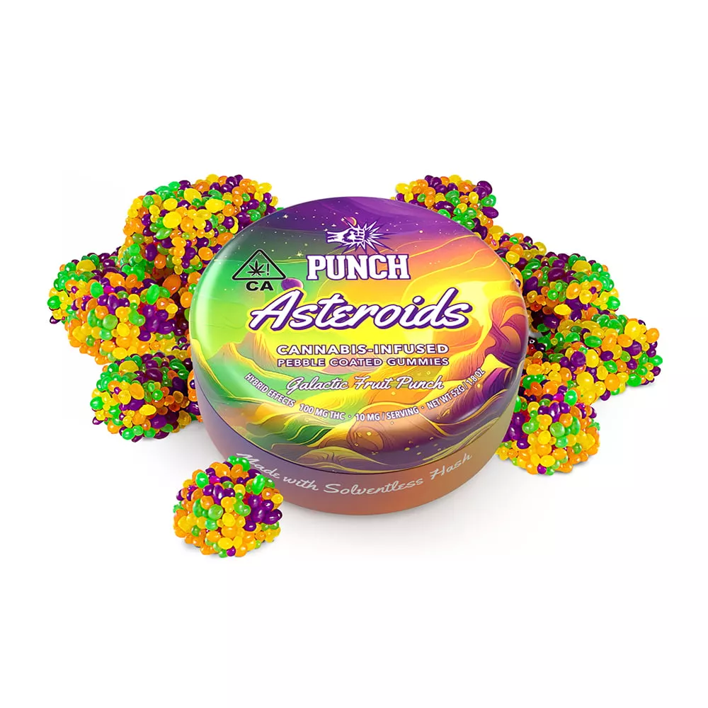 PUNCH EDIBLES - GALACTIC FRUIT PUNCH SOLVENTLESS ASTEROIDS 100MG