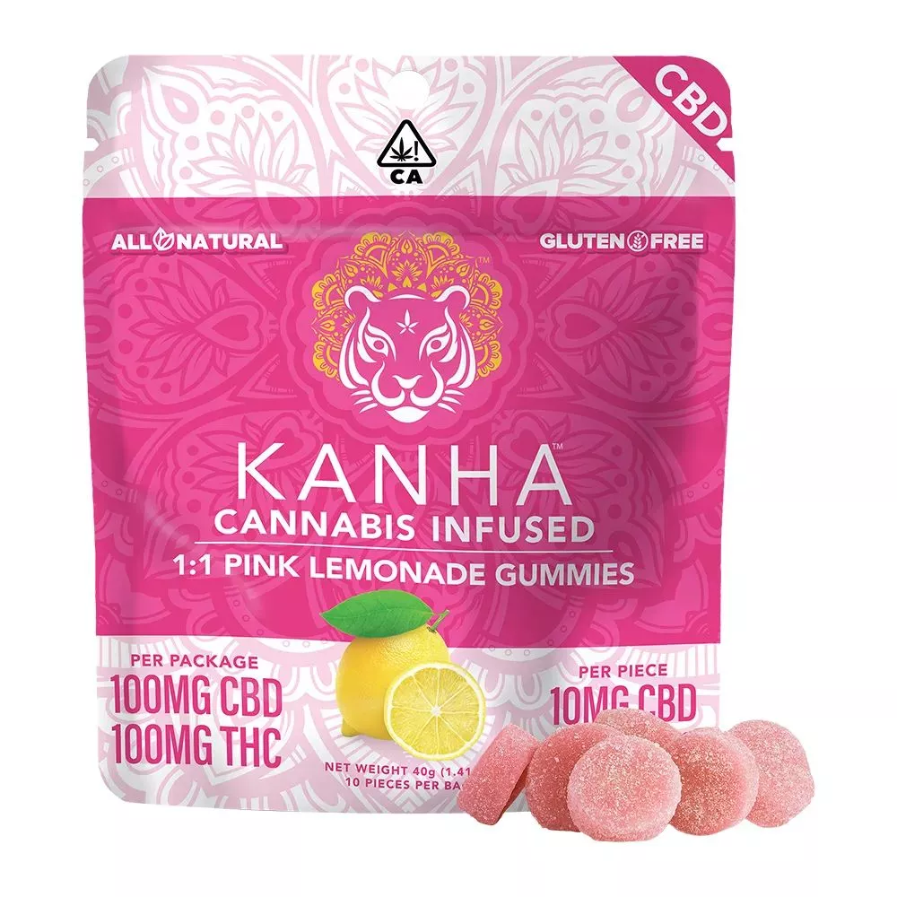 GUMMIES 10PK [100MG] 1:1 THC:CBD PINK LEMONADE product image