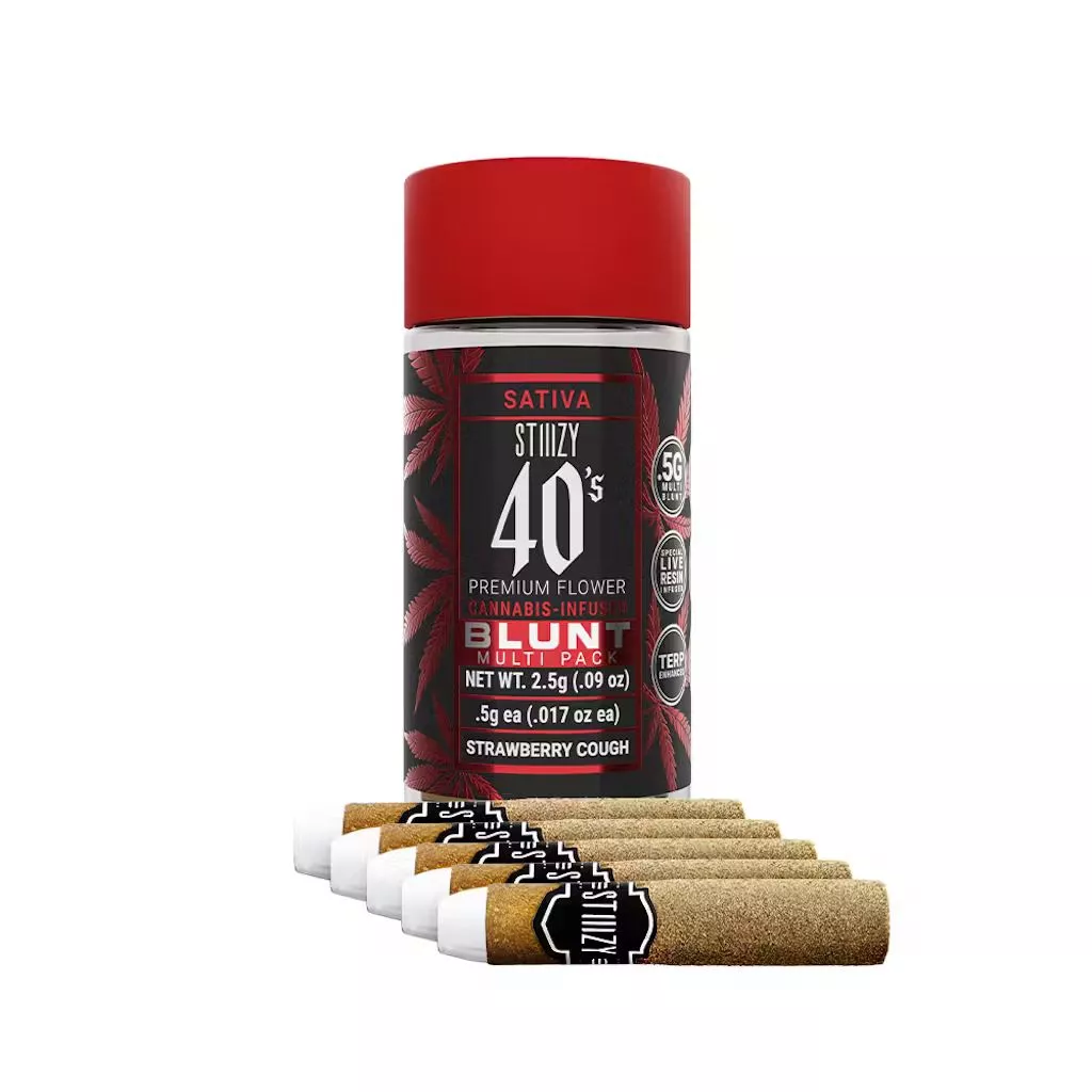 INFUSED 40'S MINI BLUNT 5PK [2.5G] STRAWBERRY COUGH