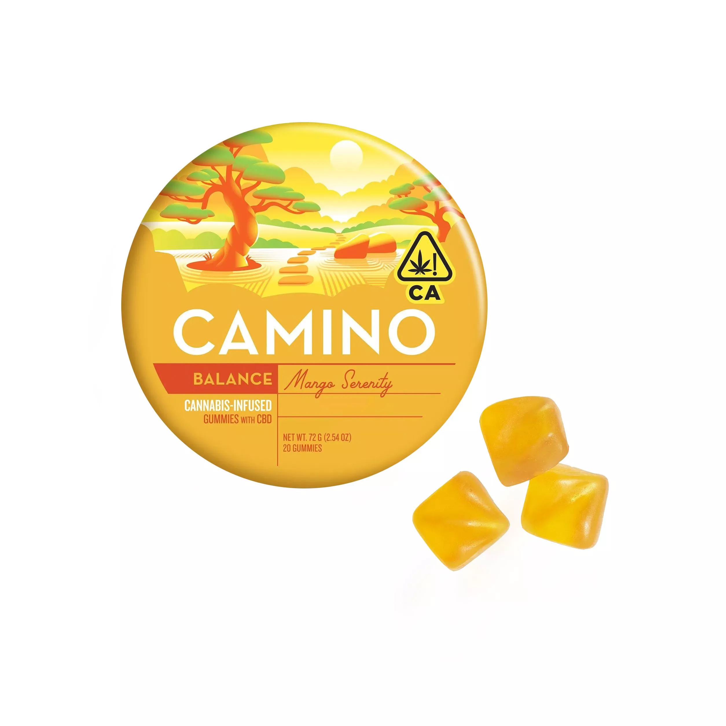 GUMMIES 20PK [100MG] 1:1 THC:CBD BALANCE MANGO SERENITY product image