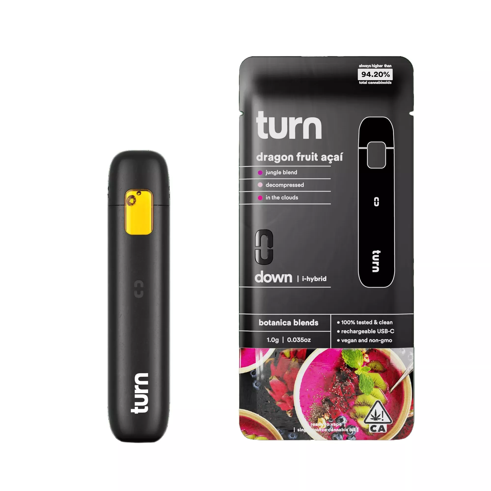TURN DOWN BOTANICAL BLENDS READY TO USE VAPORIZER [1G] DRAGON FRUIT ACAI product image