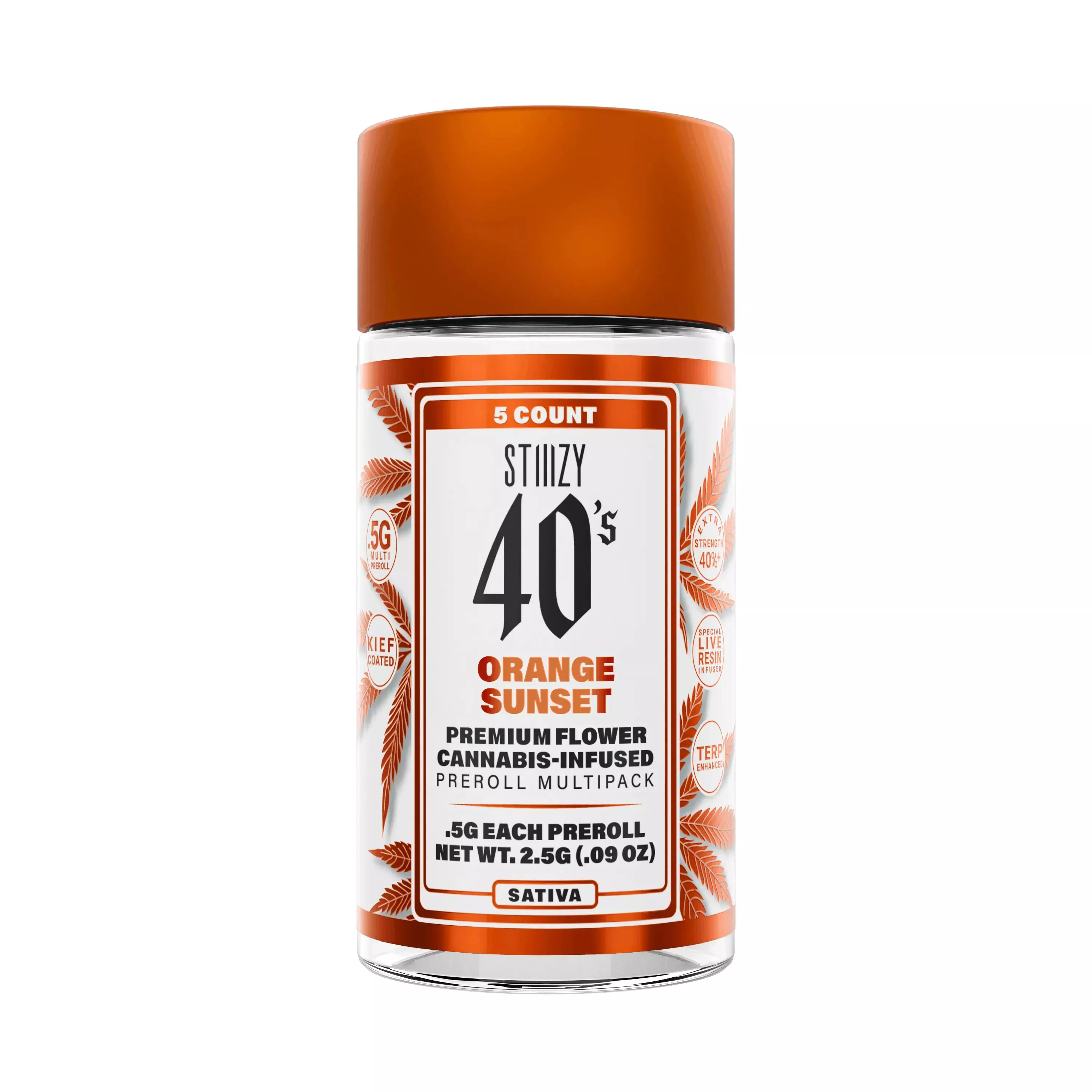 INFUSED 40'S PREROLL 5PK [2.5G] ORANGE SUNSET - 2.5 G product image