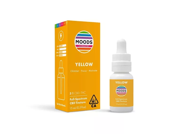 MOODS FULL SPECTRUM TINCTURE 15ML [120MG] 1:5 THC:CBD FOCUS YELLOW product image
