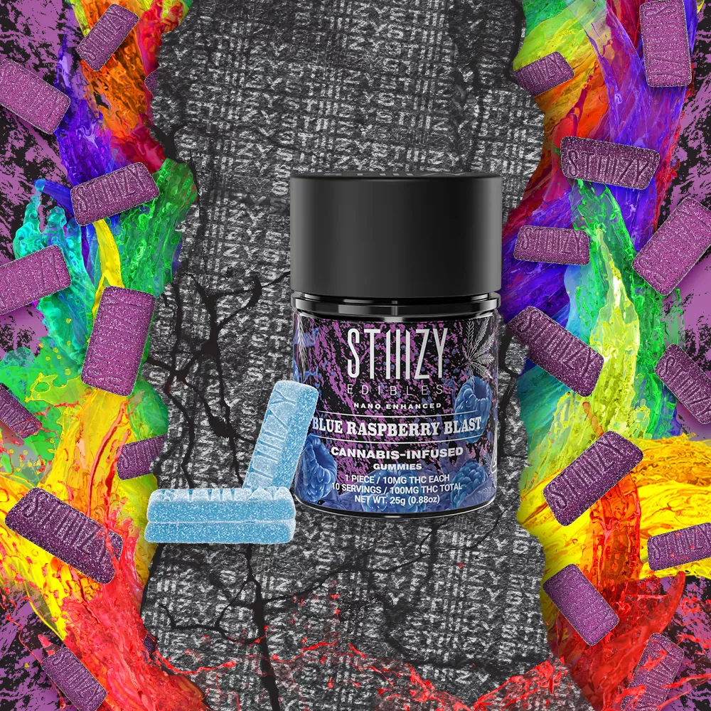 Weed Gummies Blue Raspberry BLUE RASPBERRY BLAST GUMMY 10 PACK 100MG - STIIIZY - Catalyst Cannabis
