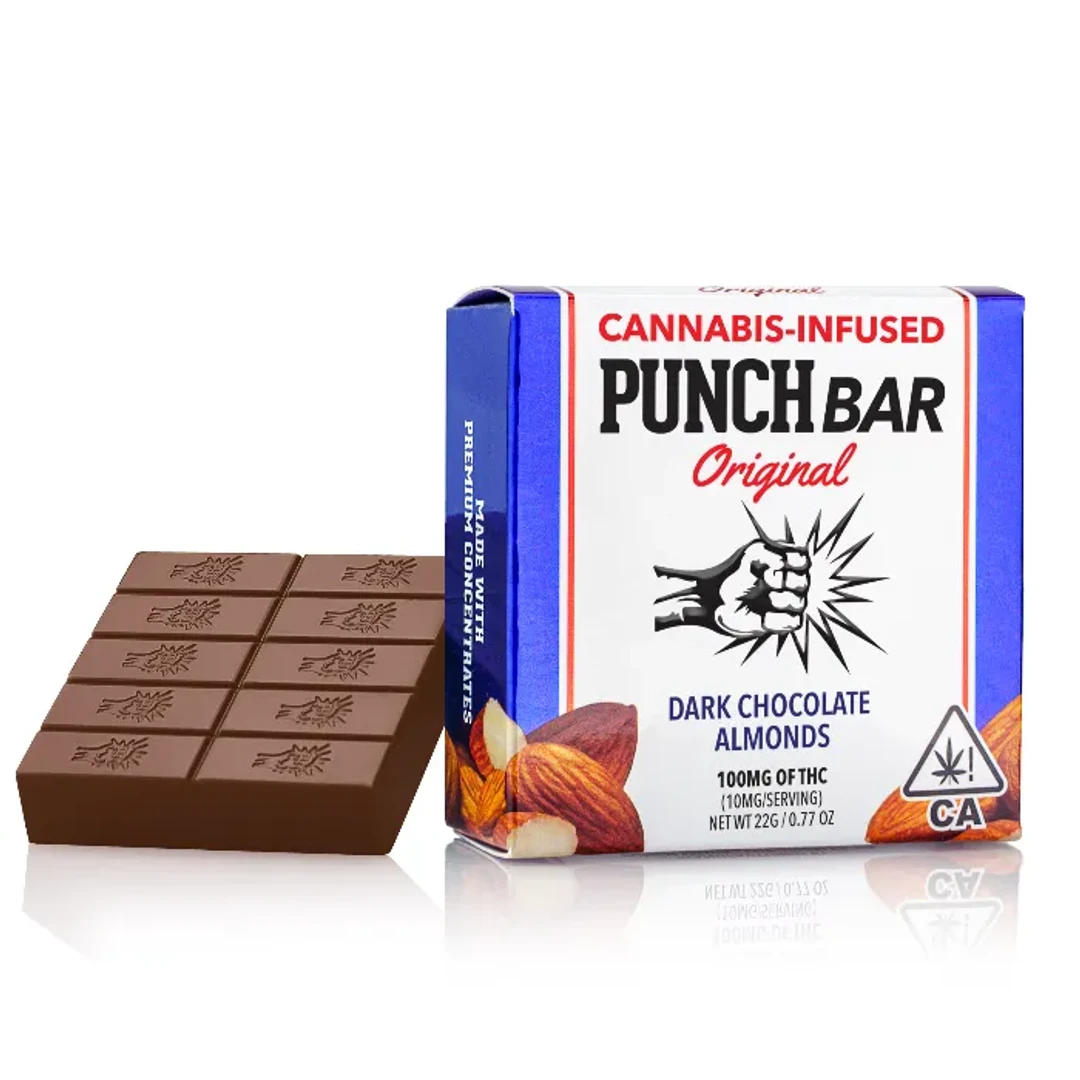 PUNCH EDIBLES - ALMONDS DARK CHOCOLATE BAR 100MG