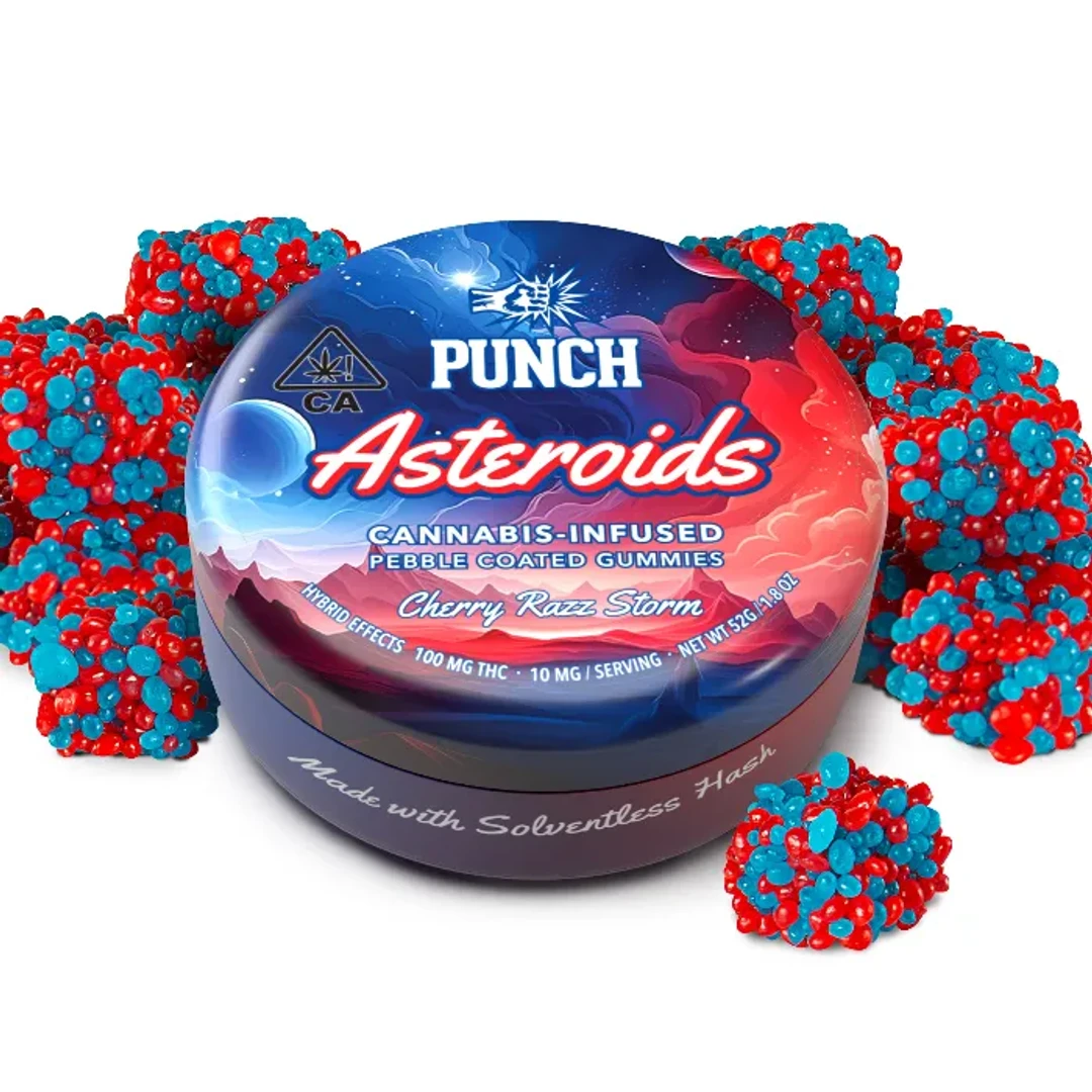 CHERRY RAZZ ASTEROIDS SOLVENTLESS GUMMY 10 PACK 100MG
