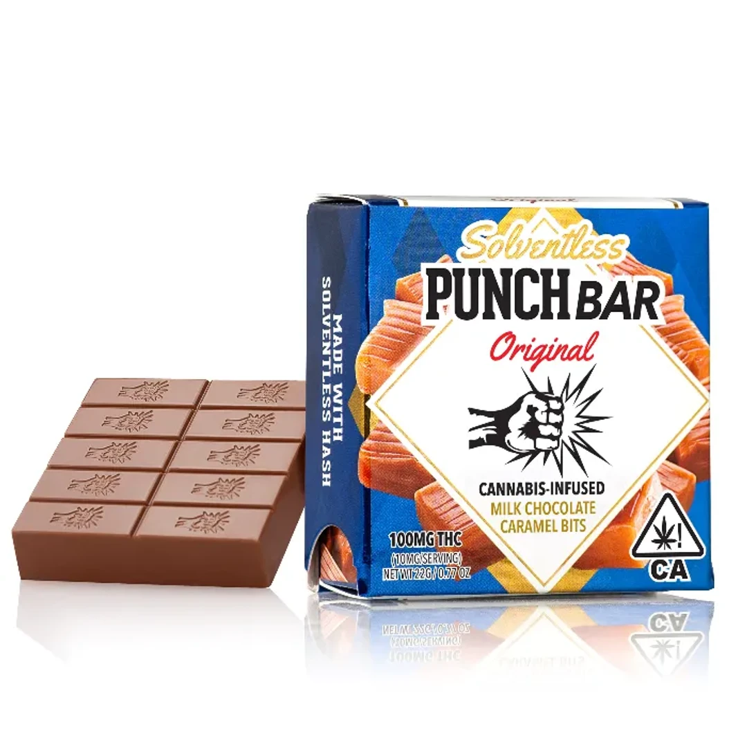 MILK CHOCOLATE CARAMEL BITS SOLVENTLESS BAR 100MG - 100 mg