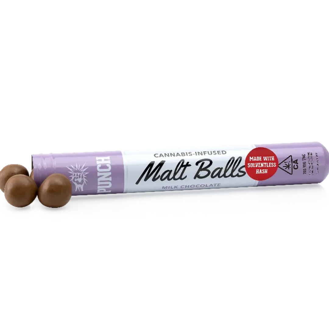 PUNCH EDIBLES - MILK CHOCOLATE SOLVENTLESS MALT BALLS 100MG