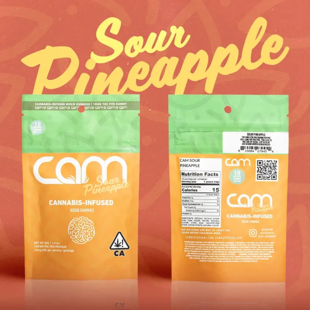 SOUR PINEAPPLE ROSIN GUMMY 10 PACK 100MG