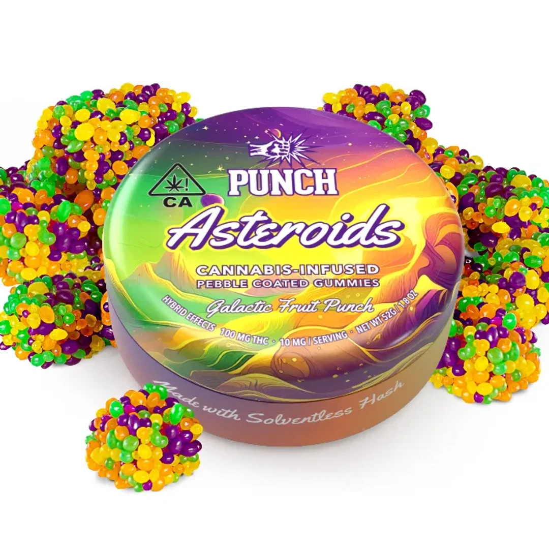 FRUIT PUNCH ASTEROIDS SOLVENTLESS GUMMY 10 PACK 100MG