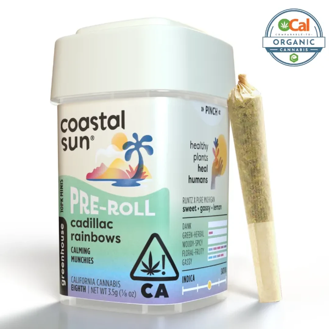 COASTAL SUN - CADILLAC RAINBOWS PREROLLS 10 PACK 3.5G