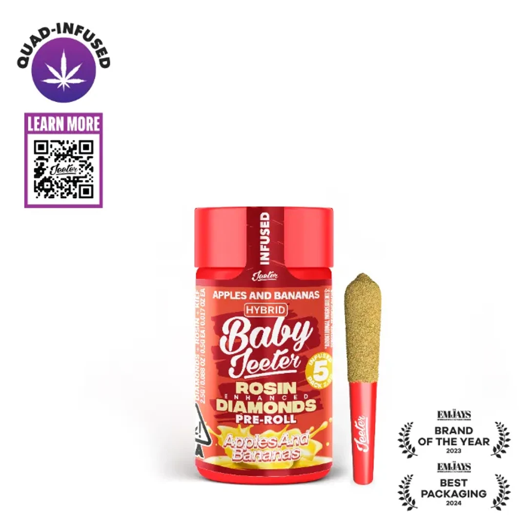 JEETER - APPLES & BANANAS INFUSED PREROLLS 5 PACK 2.5G