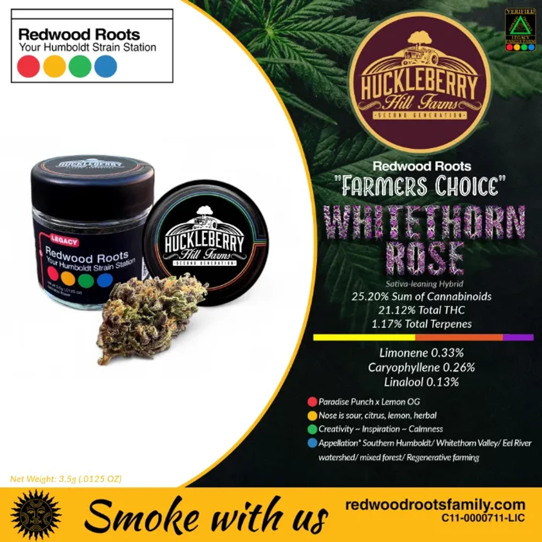 FARMER'S CHOICE FLOWER [3.5G] WHITETHORN ROSE BY HUCKLEBERRY HILL FARM - 3.5 G product image