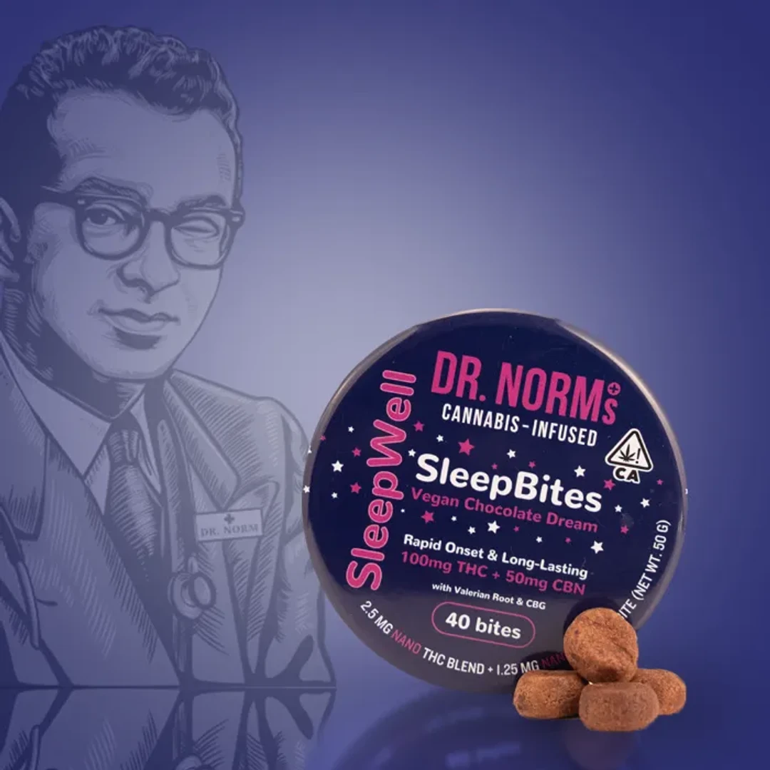 DR NORMS - BROWNIE SLEEP BITES 2.5MG THC : 1.25MG CBN 40PK 100MG