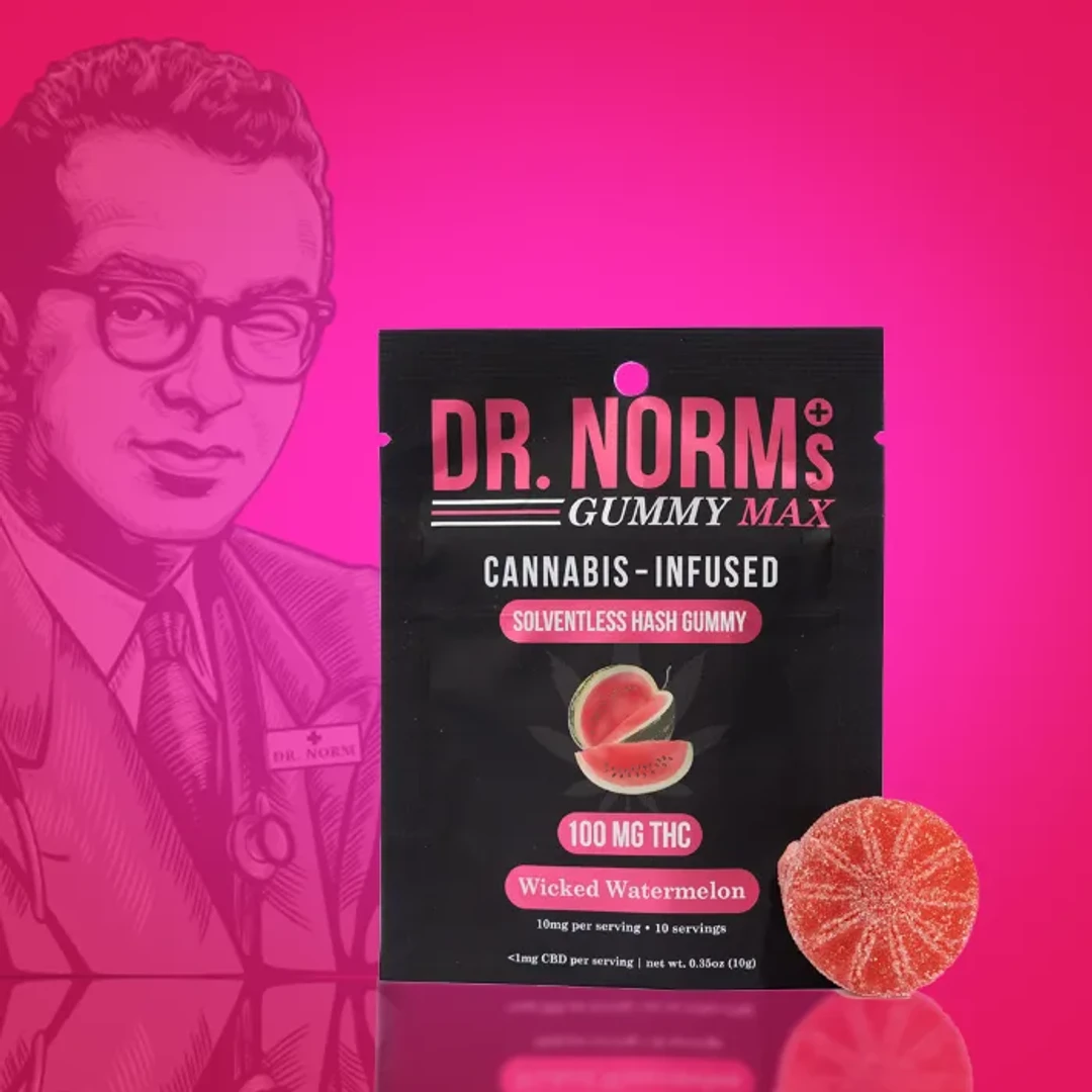 DR. NORMS - MAX WICKED WATERMELON HASH GUMMY 100MG