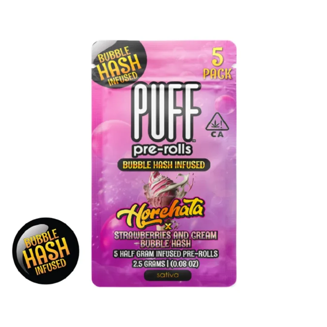BUBBLE HASH PREROLL 5PK [2.5G] HORCHATA X STRAWBERRIES AND CREAM - 2.5 G - 5 PACK product image