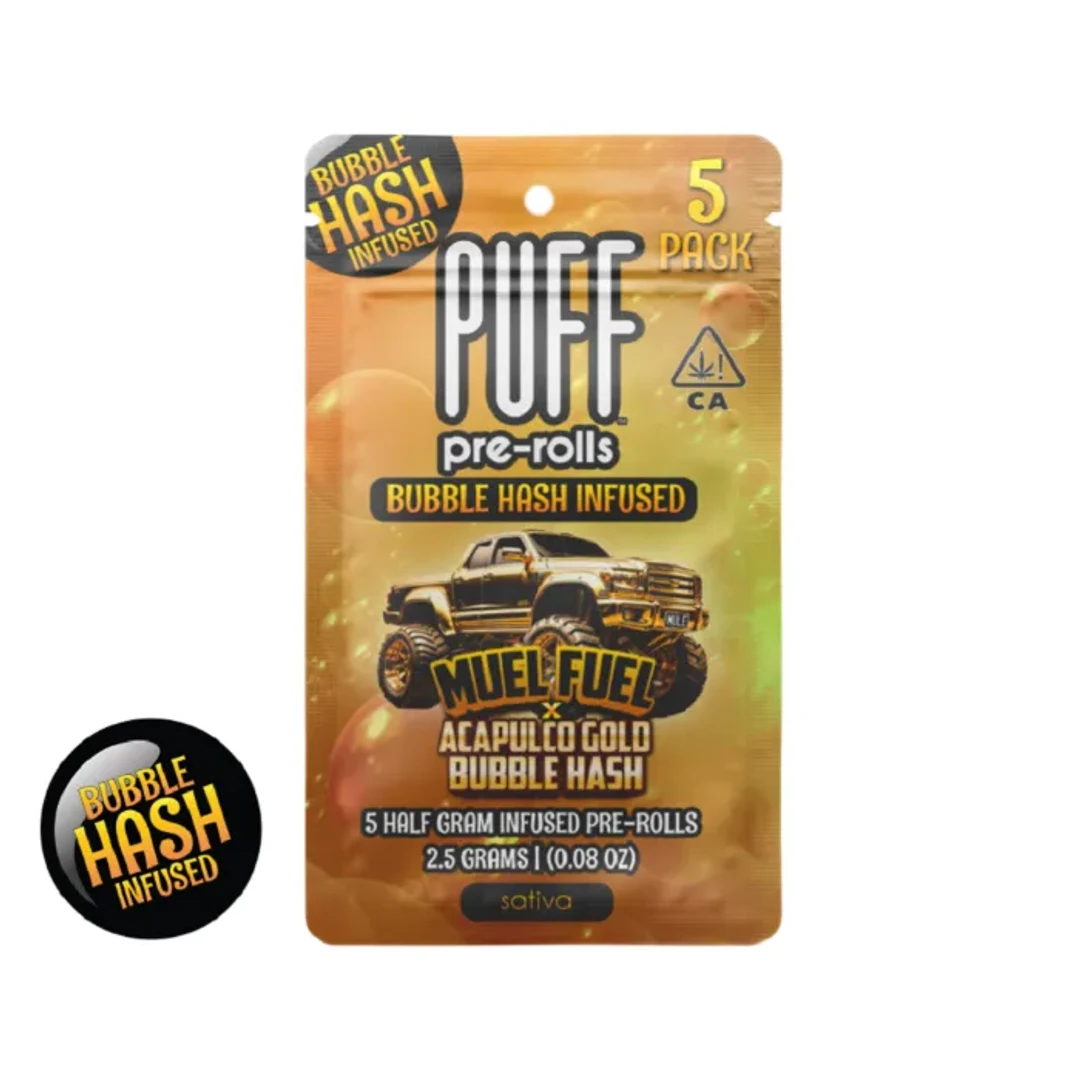 BUBBLE HASH PREROLL 5PK [2.5G] MULE FUEL X ACAPULCO GOLD - 2.5 G - 5 PACK product image