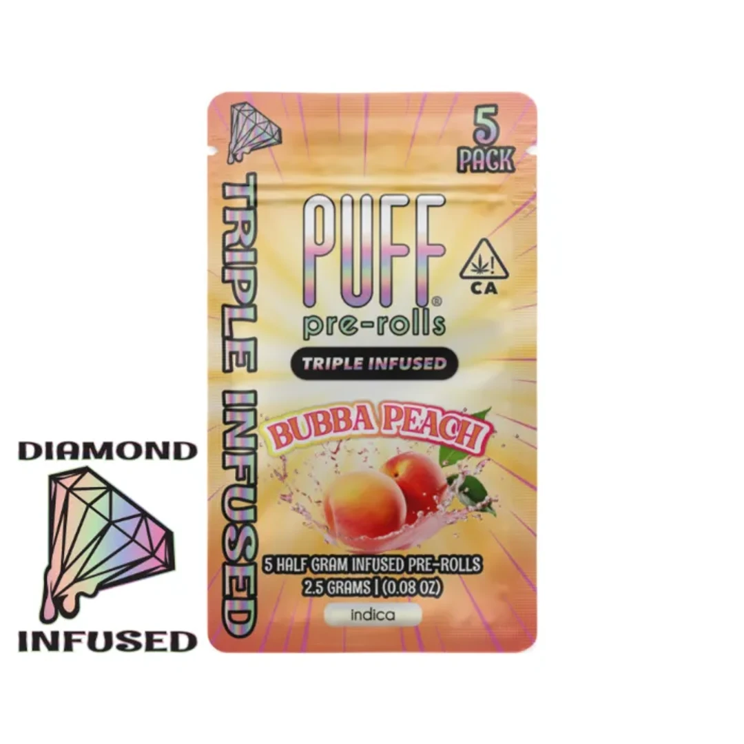 DIAMOND INFUSED PREROLL 5PK [2.5G] BUBBA PEACH - 2.5 G - 5 PACK product image