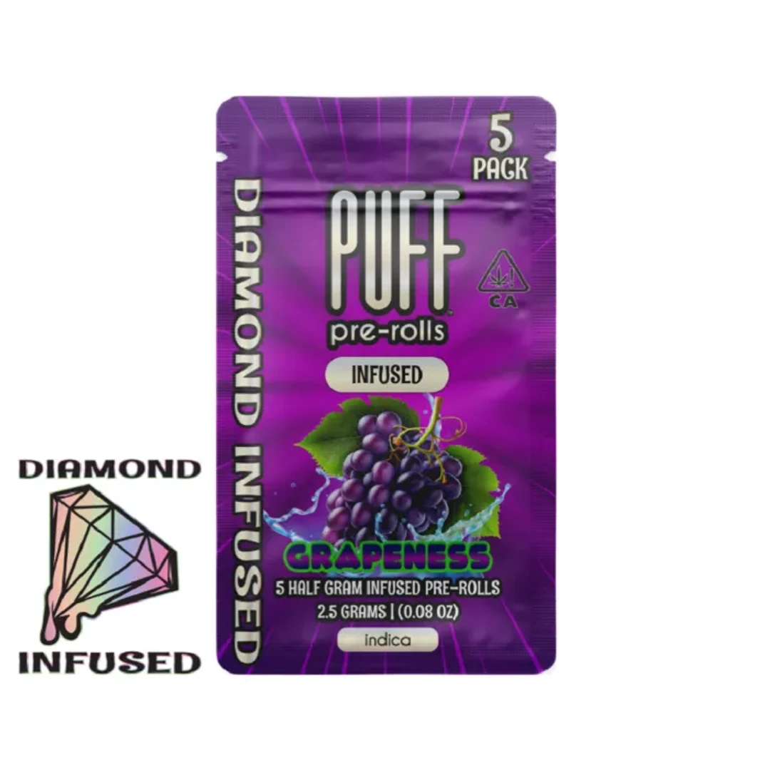 DIAMOND INFUSED PREROLL 5PK [2.5G] GRAPENESS - 2.5 G - 5 PACK product image
